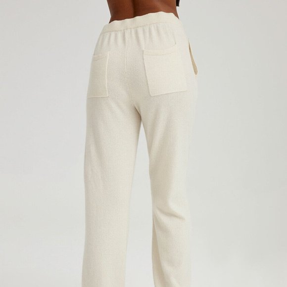 NWT NEW NAP LOUNGEWEAR $399 Straight Cashmere Pants IVORY MEDIUM - Picture 4 of 11